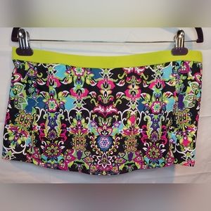 Athleta Vibrant Multicolored Floral Paisley Swim Skirt/Skort Size Large NWOT